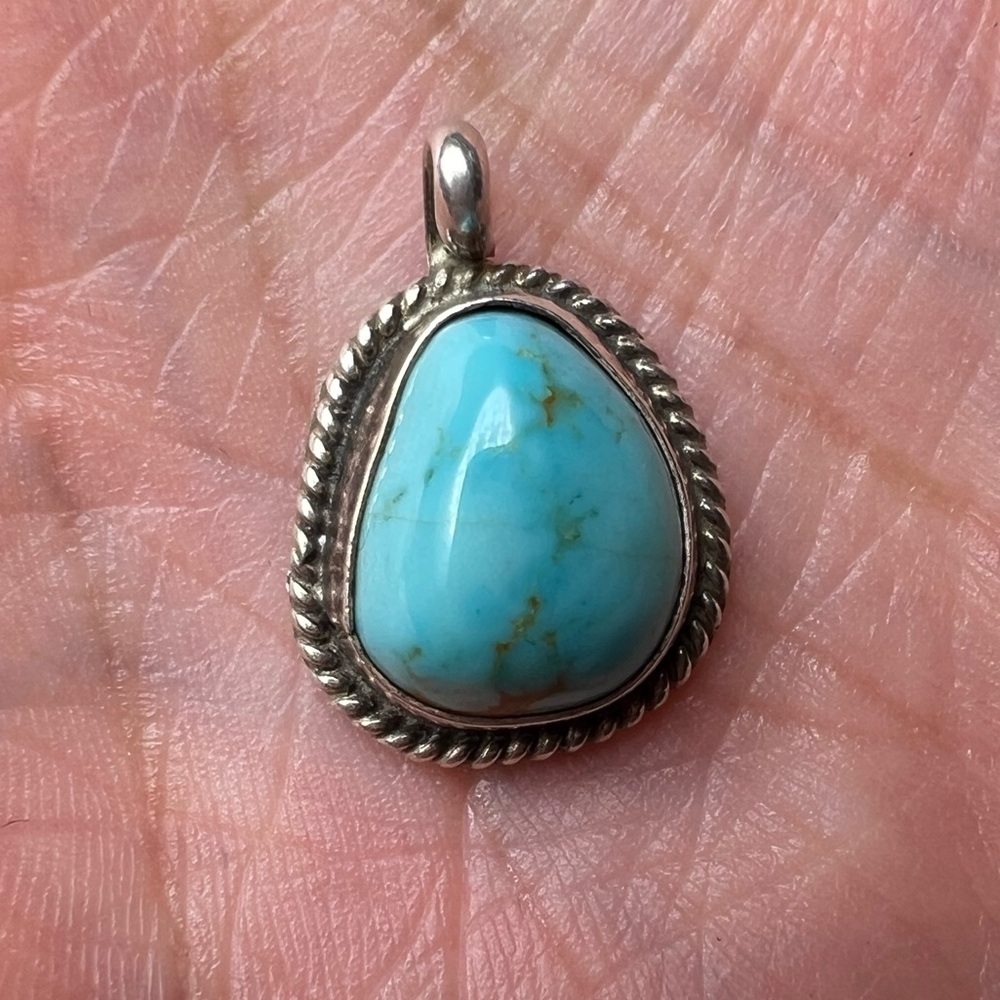 Turquoise Sterling Silver 925 Necklace Pendant